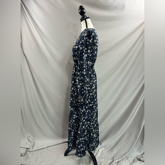 Boho Lantern Long Sleeve Floral Dress Blue - Picture 10 of 11